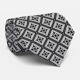 Gravata Casamento Geométrico de Diamond em Preto e Branco