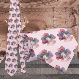 Gravata Casamento Pintado De Cor Rosa E Marinho