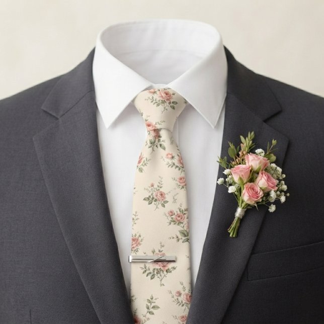 Gravata Casamento Rosa Bege e Verde Sálvia (Criador carregado)