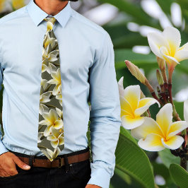 Gravata Casamento Tropical de Flores Amarelas