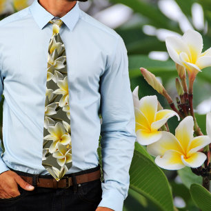 Gravata Casamento Tropical de Flores Amarelas