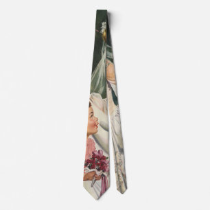 Gravata Casamento Vintage, Noiva Retro com Menina de Flore