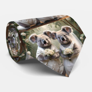 Gravata Casamento White Australiano Koala Bear