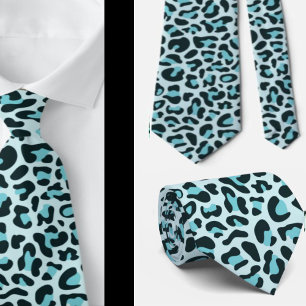 Gravata Casamentos de Rock Punk com Estampa de Leopardo Az