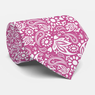 Gravata Cassis Mulberry e White Romantic Paisley Patterno