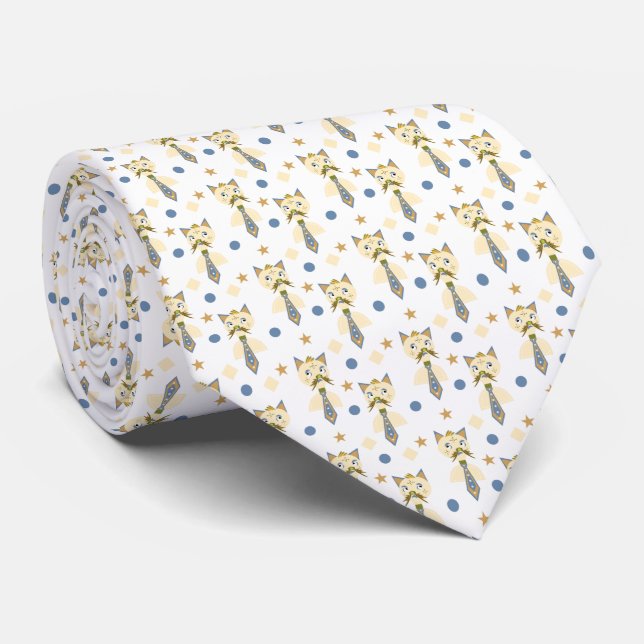 Gravata Cat Design Tie | Pescoço Divertido E Brincante (Rolled)