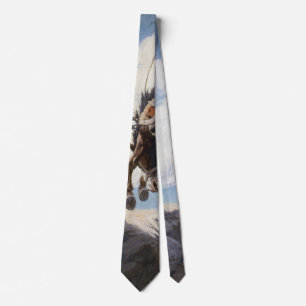 Gravata Caubóis Western Vintage, Bucking por NC Wyeth