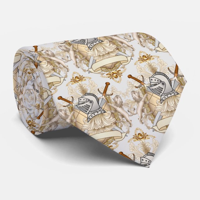 Gravata Cavaleiro Sépia Escudo  (Rolled)