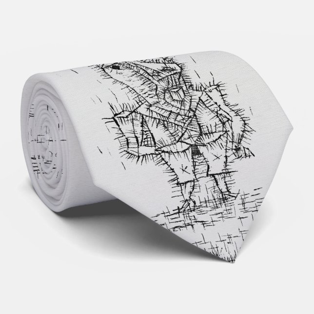 Gravata Cavalete Klee em Negrito – Abstrato em Tinta (Rolled)