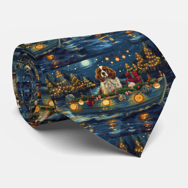 Gravata Cavalier King Charles Christmas Voyage (Rolled)