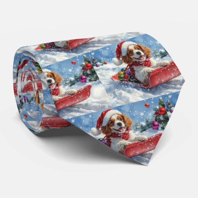 Gravata Cavalier King Charles Spaniel Dog Sledge Natal (Rolled)