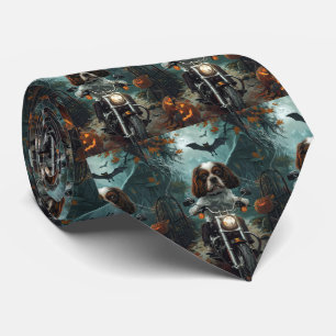 Gravata Cavalier King Charles Spaniel Halloween Assustador