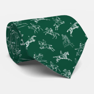 Gravata Cavalo Branco Clássico Elegante Equestre Verde