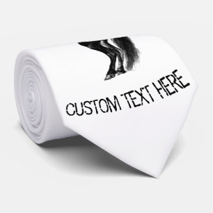 Gravata Cavalo Preto e Preto - Desenho Preto e Branco