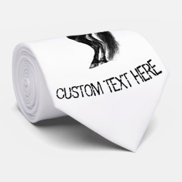 Gravata Cavalo selvagem preto-e-fundo - Desenho preto e br