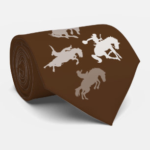Gravata Cavalos de Rodeo Marrom