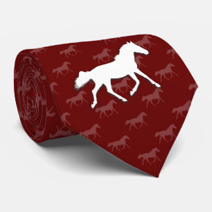 Gravata Cavalos de Silhueta Vermelho escuro