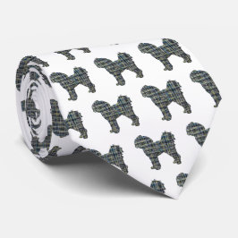 Gravata Cavapoo Silhout Amarelo e Preto Grade Branca