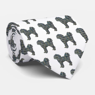 Gravata Cavapoo Silhout Amarelo e Preto Grade Branca