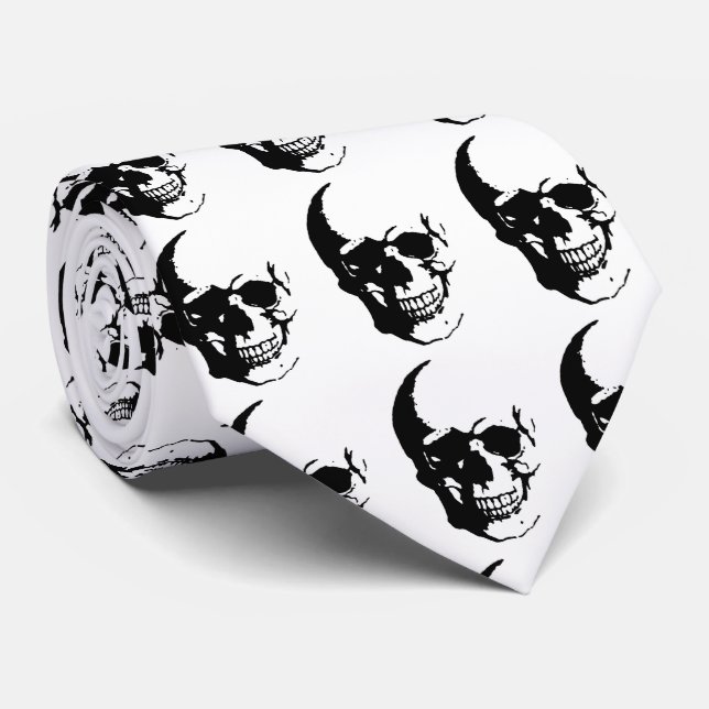 Gravata Caveira - Arte de Fantasia de Metal Pesado (Rolled)