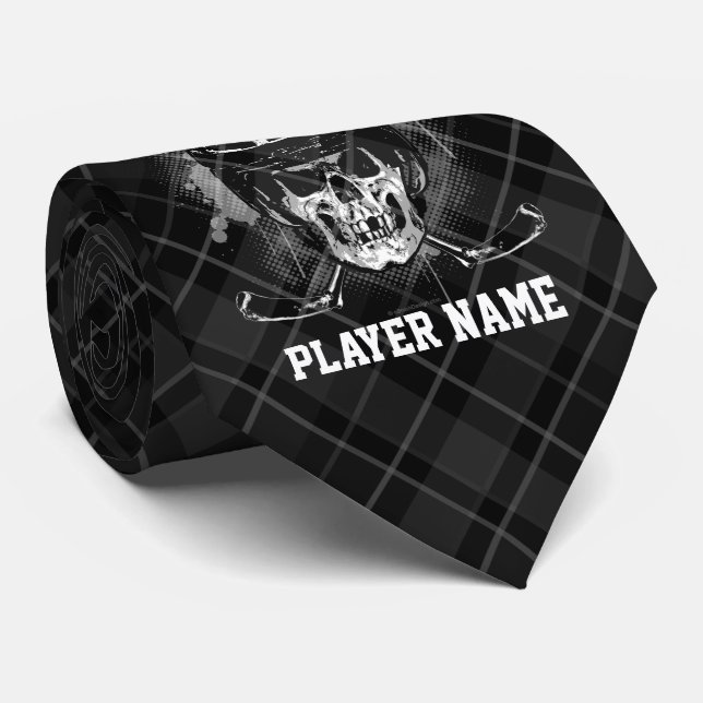 Gravata Caveira de Hóquei (personalizado) (Rolled)