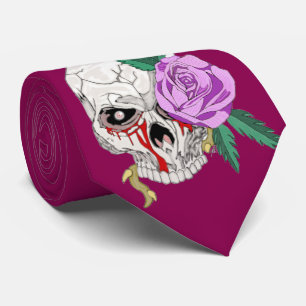 Gravata Caveira e Rosa