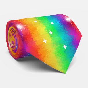 Gravata Celebração Brilhante Impressionista Rainbow Sparkl