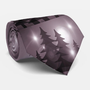 Gravata Celebração de Natal Árvores Rosa Púrpuras Elegante