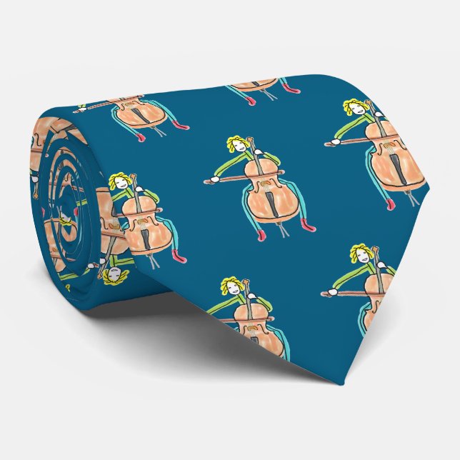 Gravata Cello Playing Stickman (Rolled)