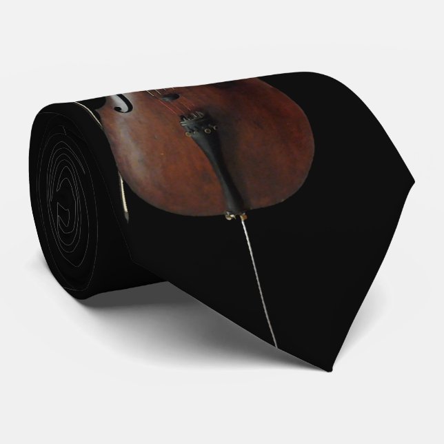 Gravata Cello Tie a Preto (ou cor personalizada) (Rolled)