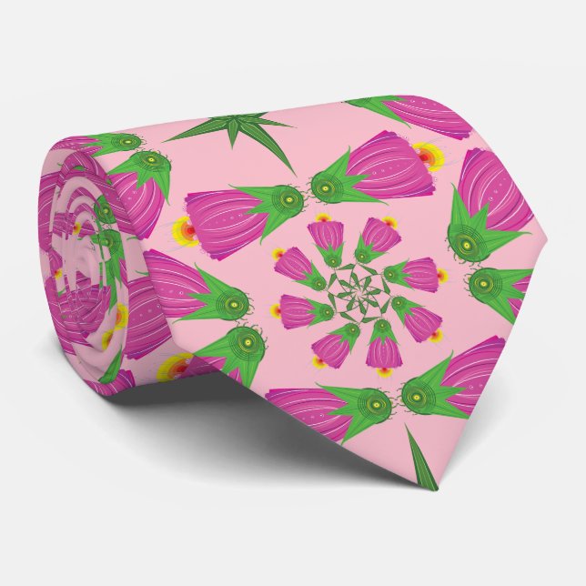 Gravata Celta Flor Mandalas Colheita Rosa (Rolled)