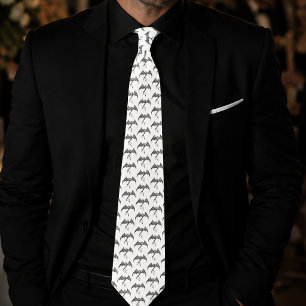 Gravata Celta Tribal Dragão Entrelaçado Preto Branco Fanta