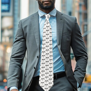 Gravata Celta Tribal Dragão Entrelaçado Preto Branco Fanta