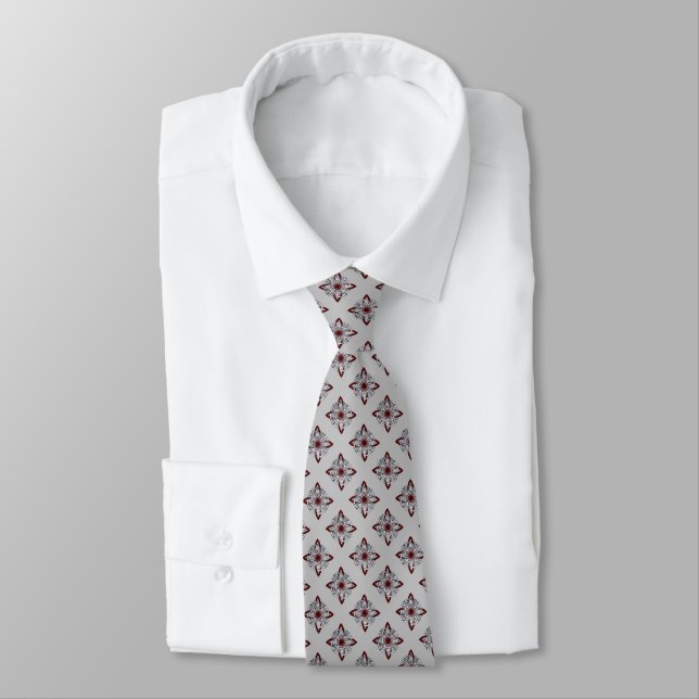Gravata Celtic Knot Doodle Maroon Red Tie (Amarrado)
