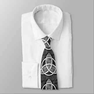 Gravata .Celtic Trinity Knot Black, Cinza, White Tie