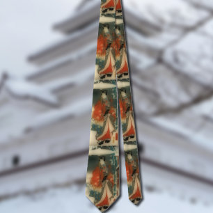 Gravata Cena de Inverno de O Conto de Genji – Hiroshige
