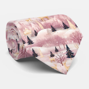 Gravata Cena de Inverno Rosa Caprichosa (1)