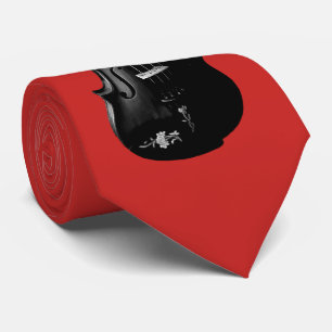 GRAVATA CEREJA VERMELHA ESCOVADA VIOLIN-TIE-ON PRETA