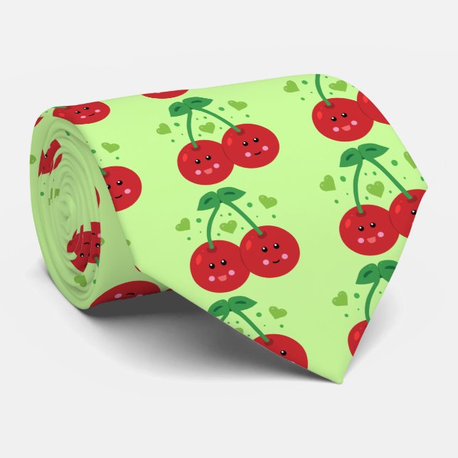 Gravata Cerejas em Cute (Rolled)