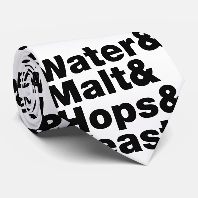 Gravata Cerveja = Água, Malte e Saltos e levedura. (Rolled)