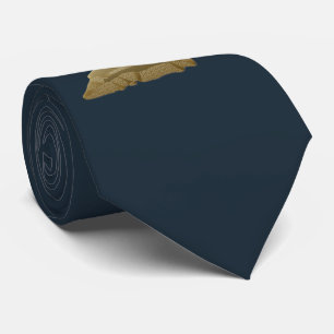 Gravata Cervos dourados em azul escuro, customizável