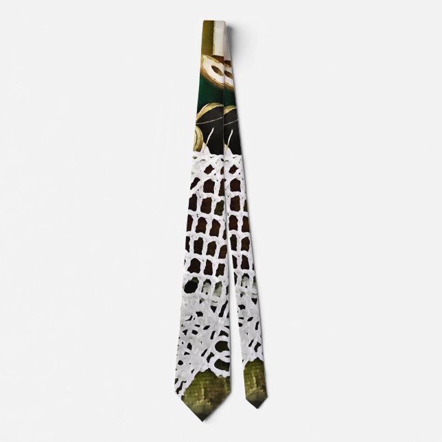 Gravata Cesto de costura com rosca e rendas (Frente)