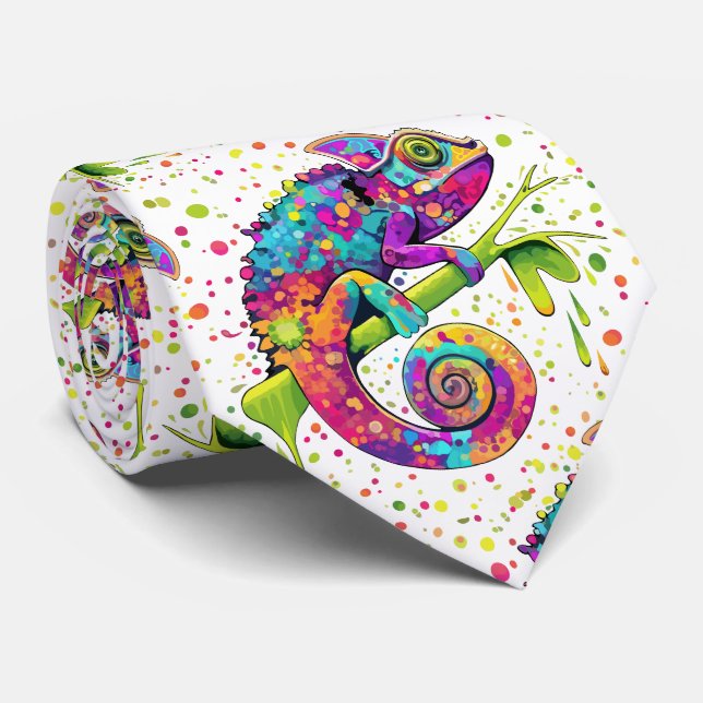 Gravata Chameleon Paint mantém estilo aquarela (Rolled)