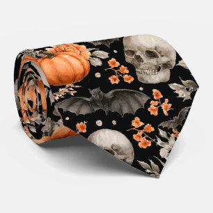 Gravata Chapéus e Flores do Halloween Pretos