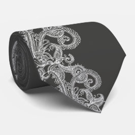 Gravata Charcarvão Paisley Spiral Tie