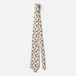 Gravata Charming Dogs Reading and Relaxing Pattern
