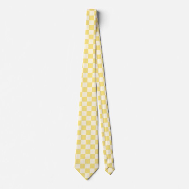 Gravata Checkerboard amarelo (Frente)