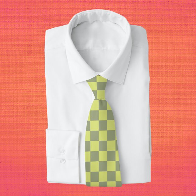 Gravata Checkerboard amarelo e verde (Criador carregado)