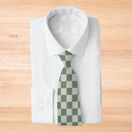 Gravata Checkerboard verde