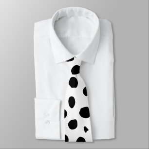 Gravata Cheetah Mancha Impressão Preto E Branco